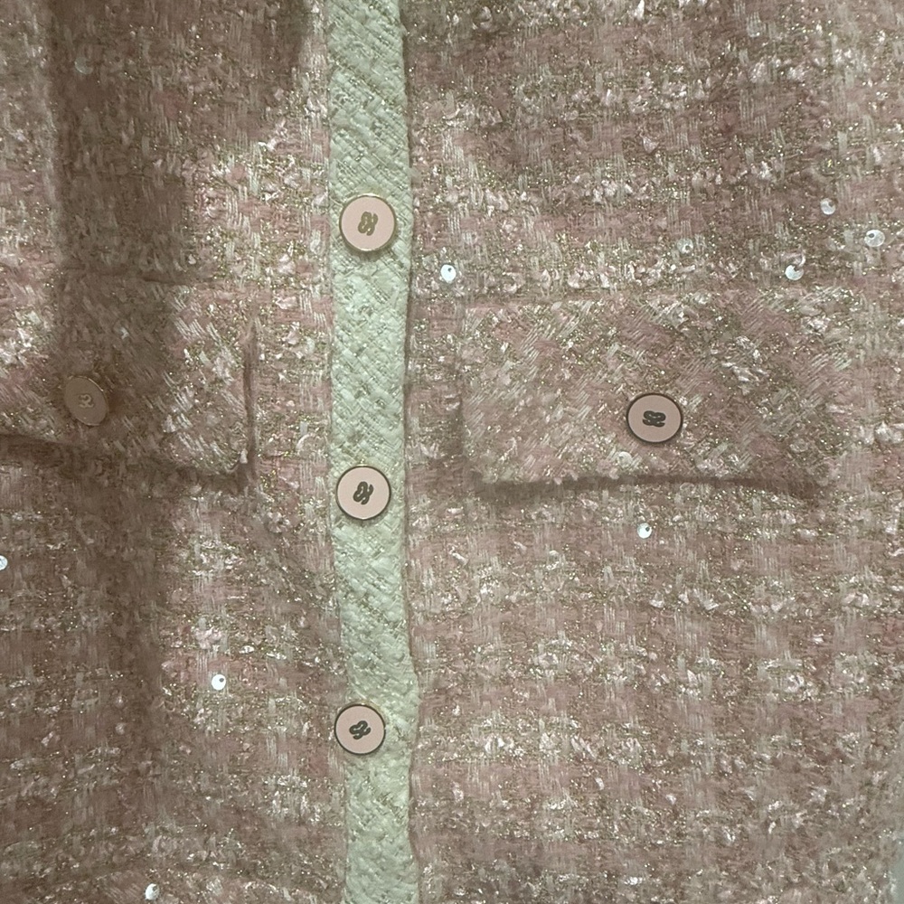Sandro Textured PinkCream Jacket - Picture 5 of 9